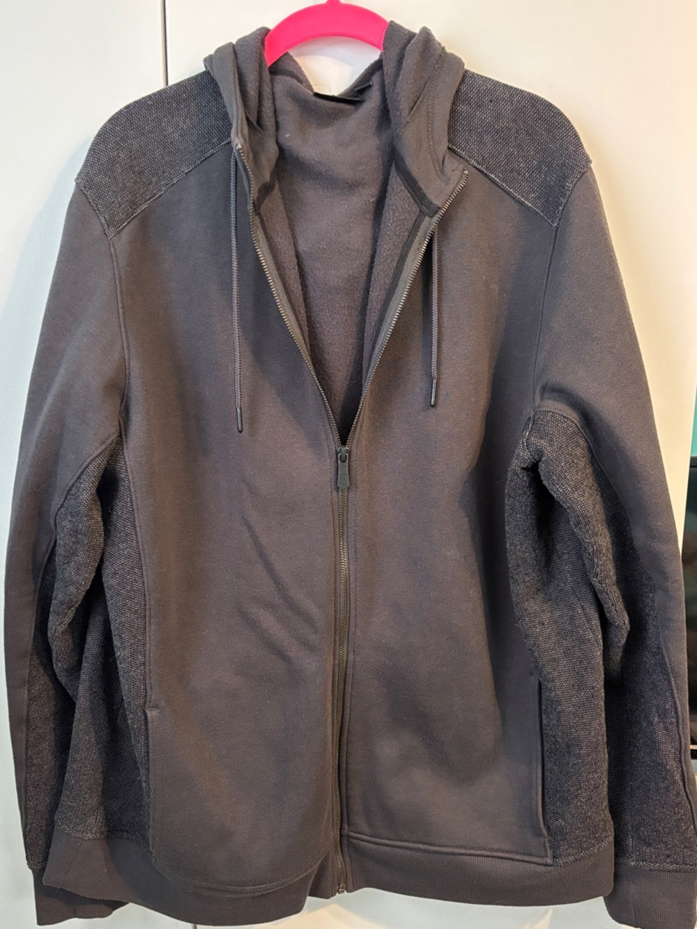 Men's Charcoal Hooded Zip Jacket - Lightweight Casual Layer